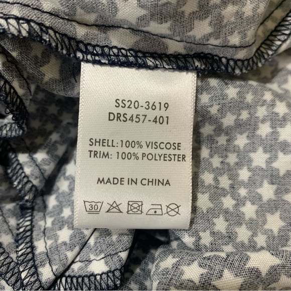 Hush Anouk Navy Star Mini Dress V Neck Long Sleeve Pockets - Picture 7 of 7